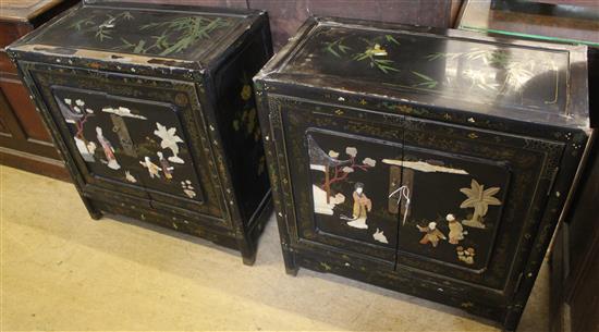 Pr Chinese lacquered cabinets